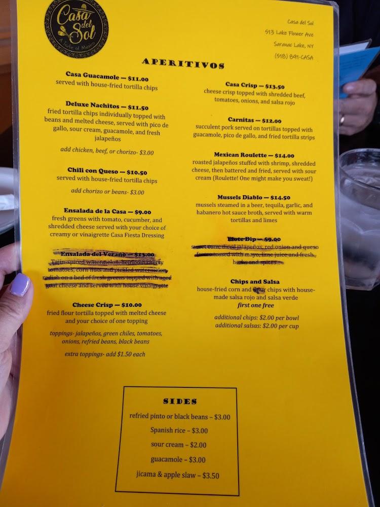 Casa del Sol Menu image 3