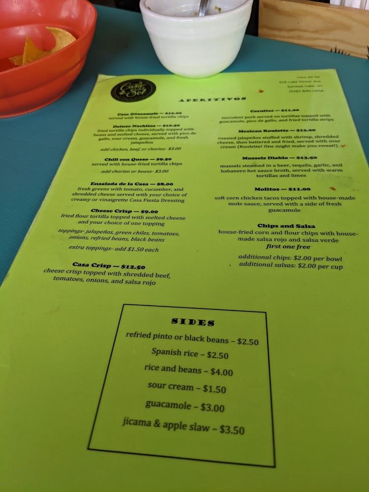 Casa del Sol Menu image 4